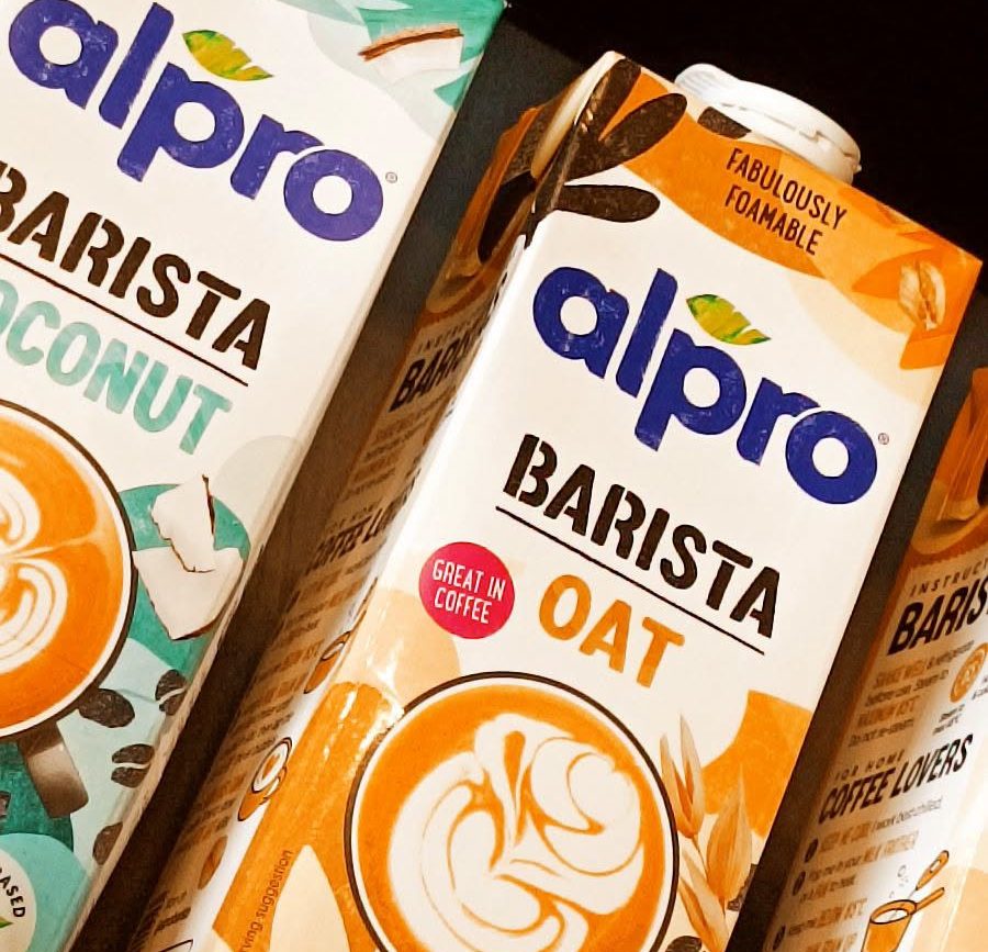 Oat milk, soya milk and coconut milk options at Brunos in Leominster