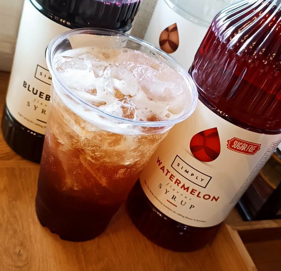 Blueberry and watermelon Red Bull infusion at Brunos Coffee in Leominster